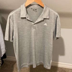 Adidas golf polo in heathered silver. Size Large